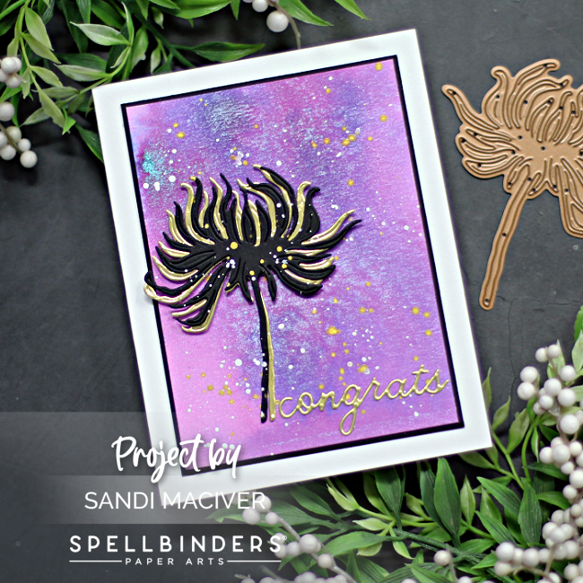 hand made cards with a watercolor background and die cut floral silhouettes created with new card making supplies from Spellbinders