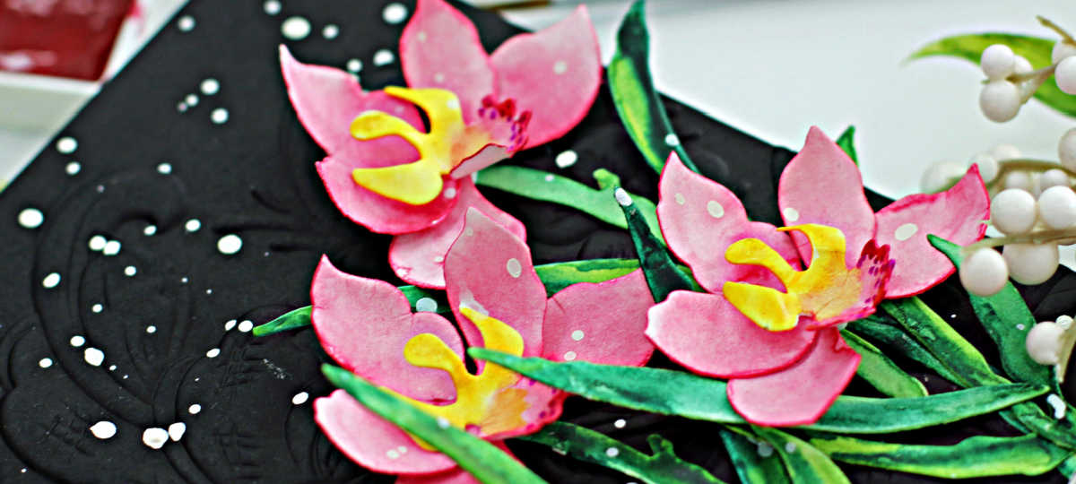 Watercolor Orchid hand made card intro