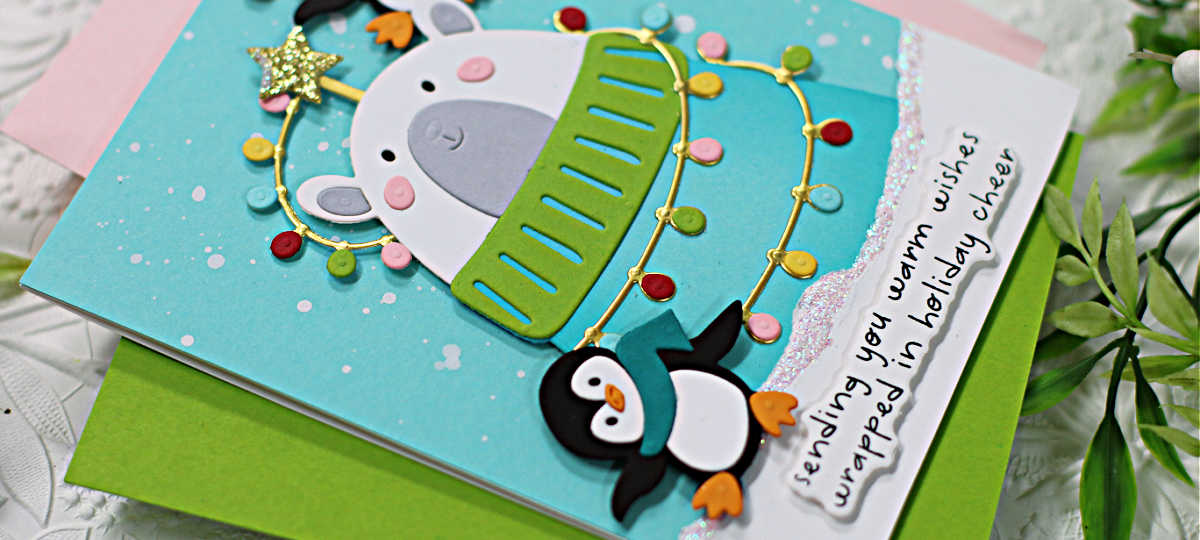 Festive Friends Die Cut Christmas Card intro