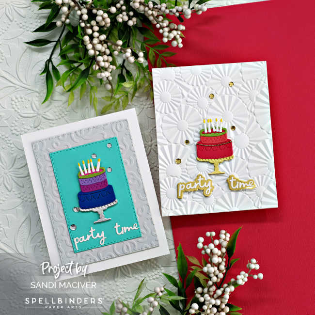 his and hers die cut birthday cake birthday cards his in blues and purples, and hers in pinks