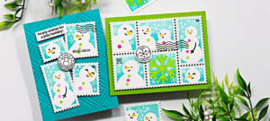 Waffle Flower Postage Collage Snowmen